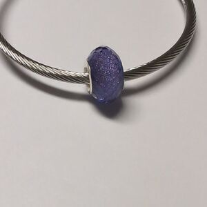 Sparkly Purple Charm for Pandora Style Bracelet‎